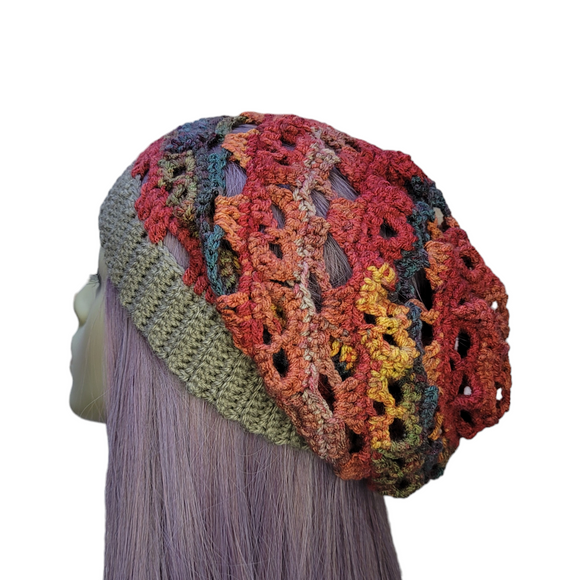 Crochet Skull Beanie - Shades of Autumn