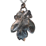 Copper Oak Leaf with Carnelian Pendant