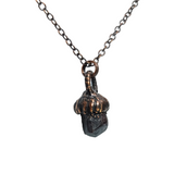 Copper Acorn Topped Pendant with Raw Andradite Garnet