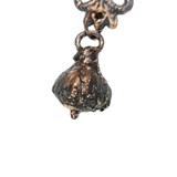 Copper Filigree Pendant with Carnelian and Small Acorn Dangle