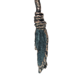 Broom Pendant with Black Kyanite Fan with Quartz Point