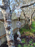 Silver Foliage Moon Phase Suncatcher Wall Hanging