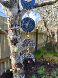 Silver Foliage Moon Phase Suncatcher Wall Hanging