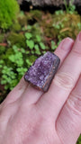 Amethyst Cluster Statement Copper Ring Size 7 3/4
