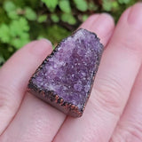 Amethyst Cluster Statement Copper Ring Size 7 3/4