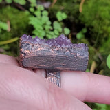Amethyst Cluster Statement Copper Ring Size 7 3/4