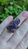Amethyst Cluster Statement Copper Ring Size 6 1/2