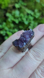 Amethyst Cluster Statement Copper Ring Size 6 1/2