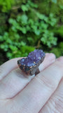 Amethyst Cluster Statement Copper Ring Size 6 1/2
