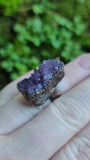 Amethyst Cluster Statement Copper Ring Size 6 1/2