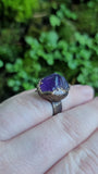 Raw Amethyst Nugget Copper Ring size 7