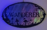 Wanderer Watercolor Painting Wall Pendant with Hand-Sculpted Mushrooms