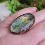 Oval Labradorite Ring Size 11