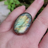 Oval Labradorite Ring Size 11