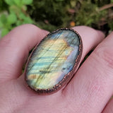 Oval Labradorite Ring Size 11