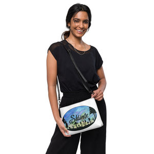 Slainte Mushroom Village Watercolor Painting Crossbody bag