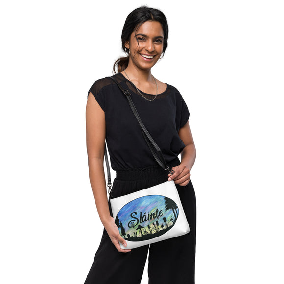 Slainte Mushroom Village Watercolor Painting Crossbody bag