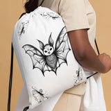 Whispering Wings Filigree Bat Drawstring bag