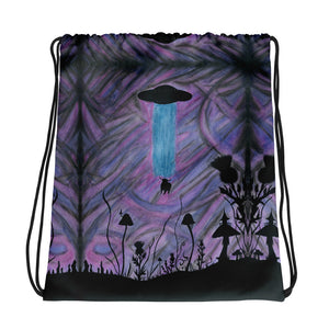 A Wee Trip watercolor painting Drawstring bag