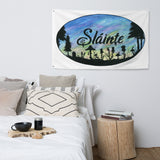 Slainte Mushroom Village Watercolor Painting flag