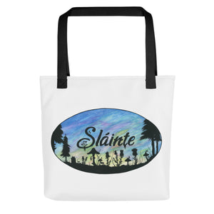 Slainte Mushroom Village Watercolor Painting Tote bag