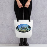 Slainte Mushroom Village Watercolor Painting Tote bag