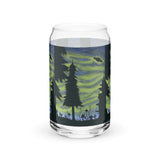 On the Trail watercolor painting Can-shaped glass