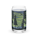 On the Trail watercolor painting Can-shaped glass