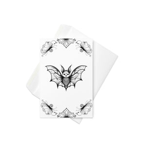 Whispering Wings Bat in Frame Greeting card