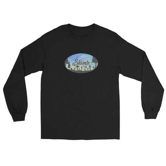 Slainte Mushroom Village Watercolor Painting Men’s Long Sleeve Shirt