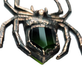 Copper Spider Pendant with Green Chrome Tourmaline