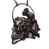 Crowned Skull Pendant with Thistles & Iona Scottish Marble