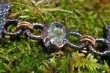 Apple Tree Bark Copper Link Bracelet with Raw Oregon Sunstone