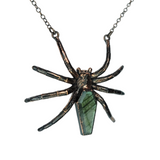 Large Copper Spider Pendant with Labradorite Coffin Shaped Body