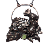 Crowned Skull Pendant with Thistles & Iona Scottish Marble