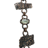 Apple Tree Bark Copper Link Bracelet with Raw Oregon Sunstone