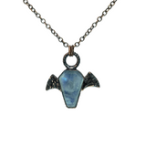Embossed Bat with Moonstone Coffin Pendant