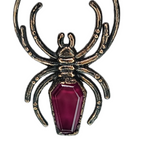 Copper Spider Pendant with Pink Quartz Coffin body