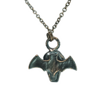 Embossed Bat with Moonstone Coffin Pendant