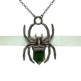 Copper Spider Pendant with Green Chrome Tourmaline