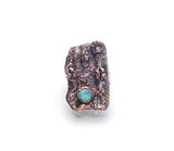 Oregon Tree Bark with Sleeping Beauty Turquoise Copper Ring Size 7-1/4