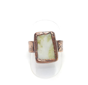 Scottish Green Marble Ring Size 8-1/2