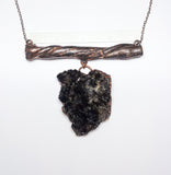 Smoky Quartz Cluster with Copper Twisted Vine Pendant
