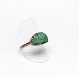 Raw Emerald Green Tanzurine Ring Size 9-3/4