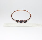 Polished Obsidian Copper Bangle Size Small