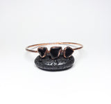 Polished Obsidian Copper Bangle Size Small
