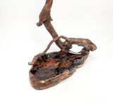 Mahogany Obsidian Oregon Driftwood Copper Chime Candle Holder