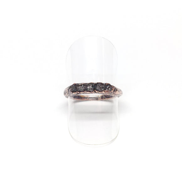 Raw Black Diamond Ring Size 6-1/2