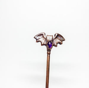 Bat with Amethyst Cabochon Copper Hair Stick