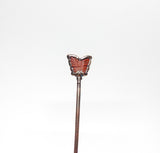 Red Agate Carved Butterfly Copper Hair Stick